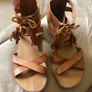 Brown tassel sandal
